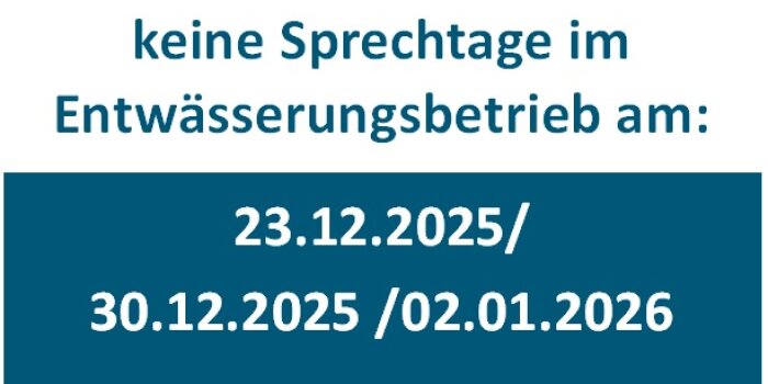 Interner Verweis: Erreichbarkeit Entwässerungsbetrieb