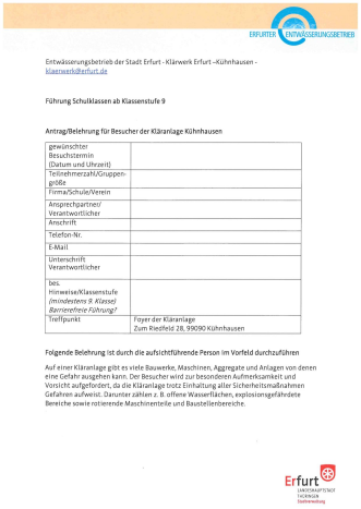 Führungen Schulklassen ab Klassenstufe 9